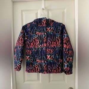 Girl’s Roxy Dry Flight 10K Snowboard Ski Jacket Multicolor Logo Winter Coat L 14